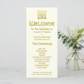Mariage Élégant Celtique Or | Programme de Cérémon (Debout devant)