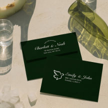 Mariage Élégant Chic Émeraude Vert Vieille Fortune