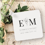 Mariage Élégant Chic Moderne Monogramme Foliage<br><div class="desc">Composé de simples lignes droites avec script cursif classique et typographie serif. Ces éléments sont simples,  intemporels et classiques. Il est conçu par White Paper Birch Co. exclusif pour Zazzle. Disponible ici : http://www.zazzle.com/store/whitepaperbirch</div>