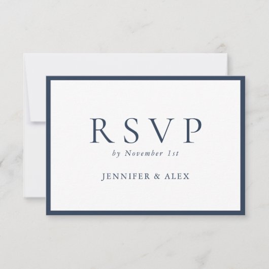 Mariage Élégant Classique Traditionnel Rsvp (Devant)