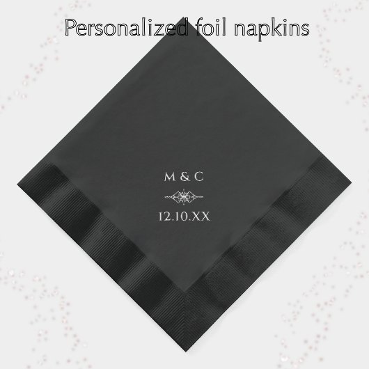 Mariage Élégant Diamant Monogramme & Date Couple