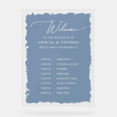 Mariage élégant Dusty Blue Bienvenue et chronologi (Recto)