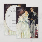 Mariage élégant édouardien RSVP (Devant / Derrière)