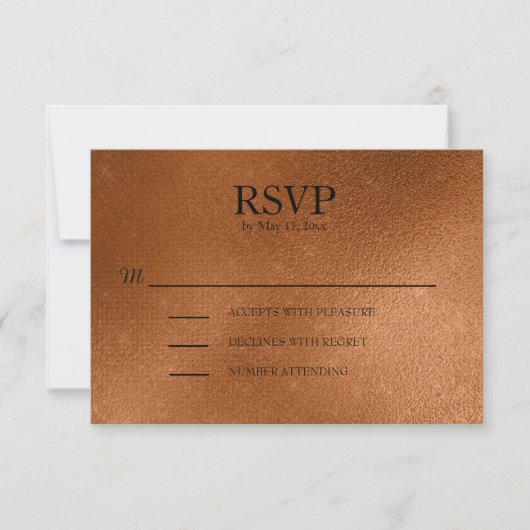 Mariage élégant en cuivre RSVP (Devant)