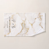 Mariage élégant en marbre avec effet or et monogra (Serviette à main)