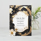 Mariage Élégant Enregistrer La Carte Date (Debout devant)