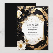 Mariage Élégant Enregistrer La Carte Date (Devant / Derrière)