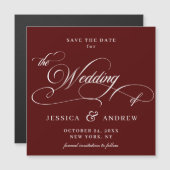 Mariage élégant Enregistrer la date Carte magnétiq (Devant / Derrière)