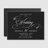 Mariage élégant Enregistrer la date Carte magnétiq (Devant / Derrière)