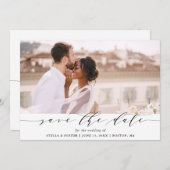 Mariage élégant Enregistrer la date Carte photo (Devant / Derrière)