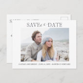 Mariage élégant Enregistrer la date Carte postale  (Devant / Derrière)