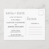 Mariage élégant Enregistrer la date Carte postale  (Dos)