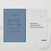 Mariage élégant Enregistrer la date Foil carte pos (Verso)