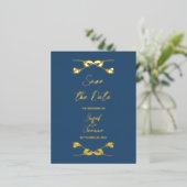 Mariage élégant Enregistrer la date Foil carte pos (Debout devant)
