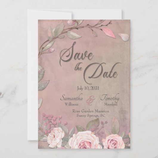 Mariage Élégant Enregistrer La Date Invitation (Devant)