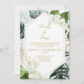 Mariage élégant et verdoyant Invitation en espagno (Devant)