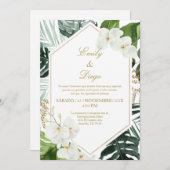Mariage élégant et verdoyant Invitation en espagno (Devant / Derrière)