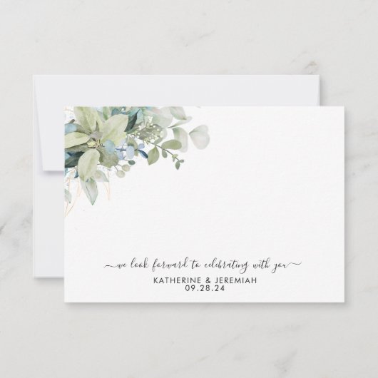 Mariage élégant Eucalyptus verdure RSVP (Dos)