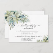 Mariage élégant Eucalyptus verdure RSVP (Devant / Derrière)