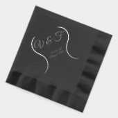 Mariage élégant feuille d'argent/noir (Gauche)