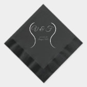 Mariage élégant feuille d'argent/noir (Droite)