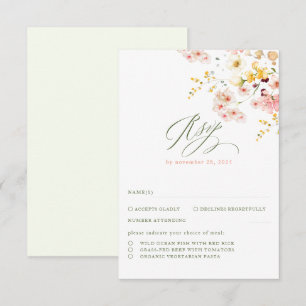 Mariage élégant fleur sauvage RSVP