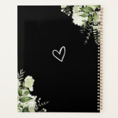 Mariage Élégant Floral Vert Noir Et Blanc (Dos)