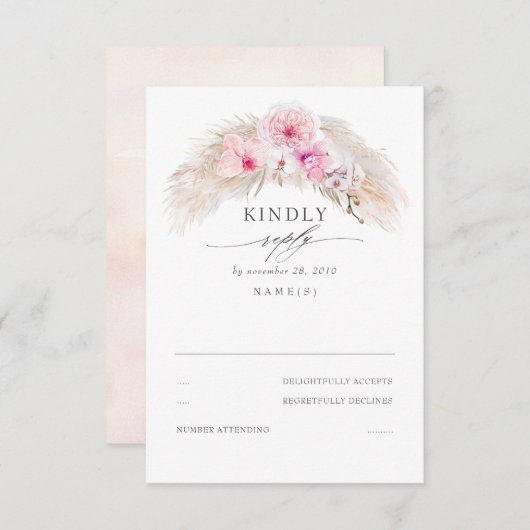 Mariage élégant Foliage Jungle exotique RSVP (Devant / Derrière)