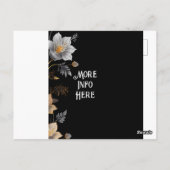 Mariage élégant Invitations florales noir et or (Dos)