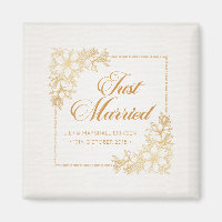 Mariage élégant juste marié | Magnet pour réfrigér