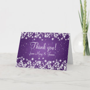 Mariage Élégant Merci Hiver Étincelle Violet