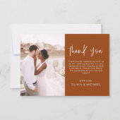 Mariage élégant Merci orange brûlé Photo (Devant)