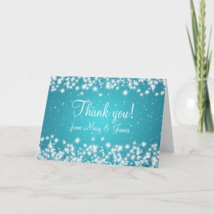 Mariage Élégant Merci Winter Sparkle Bleu