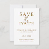 Mariage Élégant Minimaliste Save the Date (Devant)