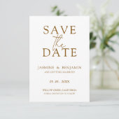 Mariage Élégant Minimaliste Save the Date (Debout devant)