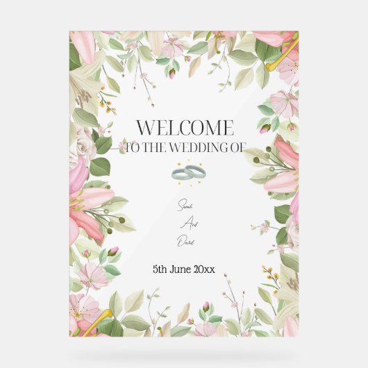 Mariage élégant moderne Accueil (Recto)