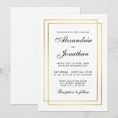 Mariage élégant moderne Invitation noir et blanc (Devant / Derrière)