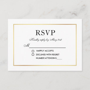 Mariage élégant moderne noir et blanc RSVP