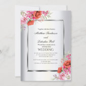 Mariage élégant moderne Red Roses Invitation (Devant)