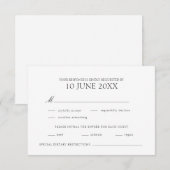Mariage élégant moderne RSVP (Devant / Derrière)
