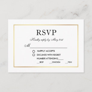Mariage élégant moderne RSVP noir & blanc MB