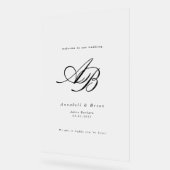 Mariage élégant monogramme blanc (Angle)