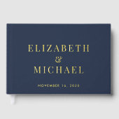 Mariage élégant Monogramme Bleu (Recto)