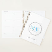Mariage élégant monogramme bleu ciel (Devant avec enveloppe)