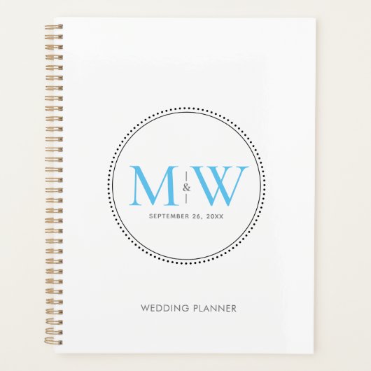 Mariage élégant monogramme bleu ciel (Devant)