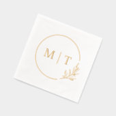 Mariage élégant Monogramme Feuilles de verdure (Gauche)