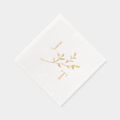 Mariage élégant Monogramme Feuilles de verdure (Droite)