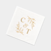 Mariage élégant Monogramme Feuilles de verdure (Gauche)