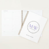 Mariage Élégant Monogramme Lavande (Devant avec enveloppe)