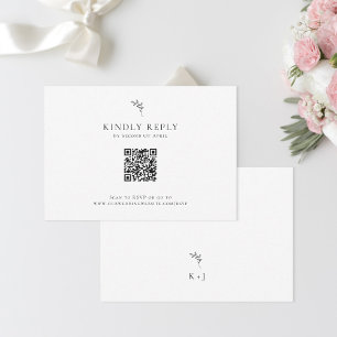 Mariage élégant Monogramme minimum RSVP QR Code